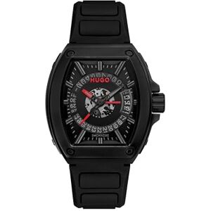 HUGO Three Hand Quartz Movement Watch för män #ICON 3H Collection med svart silikonarmband 1530436 HUGO Three Hand Quartz Movement Watch för män #ICON 3H Collection med svart silikonarmband 1530436