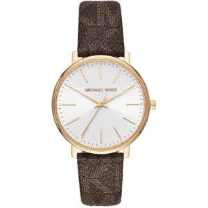 Michael Kors Pyper damklocka, kvartsurverk med rostfritt stål eller läderrem, Tan och vit, 38MM, MK2857 Michael Kors Pyper damklocka, kvartsurverk med rostfritt stål eller läderrem, Tan och vit, 38MM, MK2857