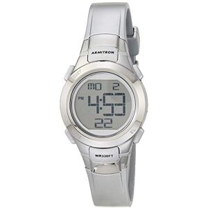 Armitron klocka för kvinnor med digital kronograf och hartsarmband, 45/7012, Silver Armitron klocka för kvinnor med digital kronograf och hartsarmband, 45/7012, Silver