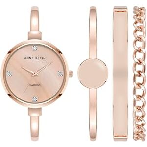 Anne Klein armband för kvinnor klocka och armband set, AK/1470GBST, Roséguld/rosa labbrodd, AK/5142BHST Anne Klein armband för kvinnor klocka och armband set, AK/1470GBST, Roséguld/rosa labbrodd, AK/5142BHST