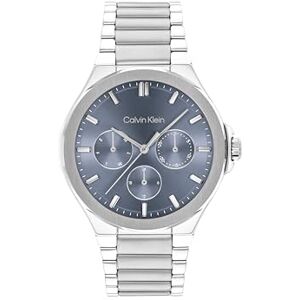 Calvin analog multifunktion kvartsur för kvinnor livskraftssamling med silver rostfritt stål armband 25100051, BLÅ Calvin analog multifunktion kvartsur för kvinnor livskraftssamling med silver rostfritt stål armband 25100051, BLÅ