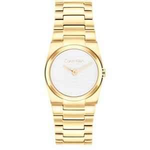 Calvin Two Hand Quartz Movement Watch för kvinnor CK UNITE Collection med guldfärgat rostfritt stålarmband 25100122 Calvin Two Hand Quartz Movement Watch för kvinnor CK UNITE Collection med guldfärgat rostfritt stålarmband 25100122