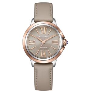 Citizen Damklocka Eco-Drive Solar med läderrem och romerska siffror, toupe, Rem Citizen Damklocka Eco-Drive Solar med läderrem och romerska siffror, toupe, Rem