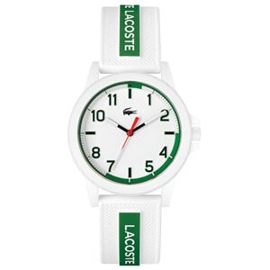 Lacoste Analog kvartsur unisex för pojkar med silikonarmband, Grön/vit, Rem Lacoste Analog kvartsur unisex för pojkar med silikonarmband, Grön/vit, Rem
