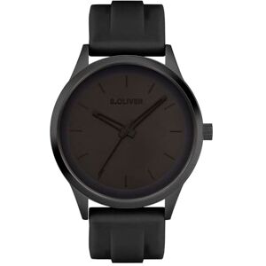 s.Oliver Oliver Herrklocka – rund – IP svart – 44 mm – klocka av metall med kvartsurverk på silikonband med stiftspänne – analog armbandsur – 3 atm vattentät – reptålig s.Oliver Oliver Herrklocka – rund – IP svart – 44 mm – klocka av metall med kvartsurverk på silikonband med stiftspänne – analog armbandsur – 3 atm vattentät – reptålig