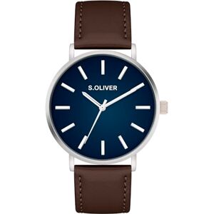 s.Oliver Oliver Herrklocka – rund – IPgrön – 40 mm – klocka av metall med kvartsrörelse på konstläderband med gångspänne – analog armbandsur – 3 atm vattentät – reptålig s.Oliver Oliver Herrklocka – rund – IPgrön – 40 mm – klocka av metall med kvartsrörelse på konstläderband med gångspänne – analog armbandsur – 3 atm vattentät – reptålig
