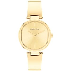 Calvin analog kvartsur för kvinnor CK förhöjd kollektion med rostfritt stål armring armband, champagne, modern, Champagne, Modern Calvin analog kvartsur för kvinnor CK förhöjd kollektion med rostfritt stål armring armband, champagne, modern, Champagne, Modern