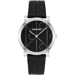 Calvin Two Hand Quartz Movement Watch för kvinnor CK MONOGRAM Collection med svart läderrem 25100128 Calvin Two Hand Quartz Movement Watch för kvinnor CK MONOGRAM Collection med svart läderrem 25100128