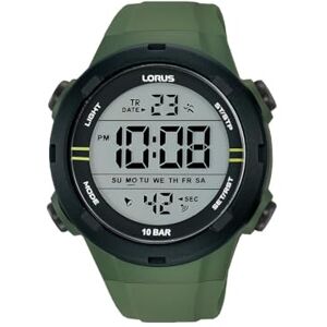 Lorus Digital kvarts klocka för män med silikonarmband R2305QX9, Grön Lorus Digital kvarts klocka för män med silikonarmband R2305QX9, Grön