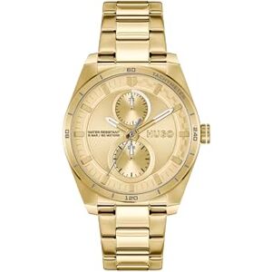 HUGO analog multifunktion kvartsur för kvinnor #Fast for Her kollektion med guldfärgat rostfritt stålarmband – 1540171, Guld HUGO analog multifunktion kvartsur för kvinnor #Fast for Her kollektion med guldfärgat rostfritt stålarmband – 1540171, Guld