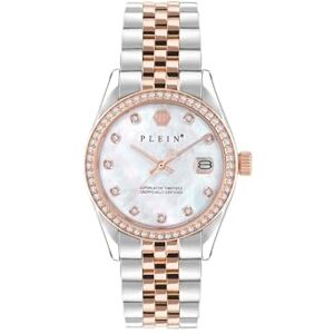Philipp Plein damklocka analog kvarts datum superlative rostfritt stål, Silver/roséguld, Modern Philipp Plein damklocka analog kvarts datum superlative rostfritt stål, Silver/roséguld, Modern