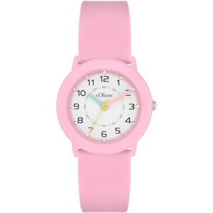 s.Oliver barnklocka – rund – rosa – 29 mm – klocka av metall med kvartsurverk på silikonband med stiftspänne – analog armbandsur – 3 atm vattentät – reptålig s.Oliver barnklocka – rund – rosa – 29 mm – klocka av metall med kvartsurverk på silikonband med stiftspänne – analog armbandsur – 3 atm vattentät – reptålig