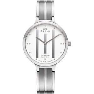 UMR RUHLA armbandsur för kvinnor, kvarts, titan, satin, safirglas, vattentätt till 3 bar – Made in Germany, silver, Klassisk UMR RUHLA armbandsur för kvinnor, kvarts, titan, satin, safirglas, vattentätt till 3 bar – Made in Germany, silver, Klassisk