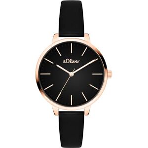 s.Oliver damklocka – rund – roséguld – 34 mm – elegant damklocka av metall med kvartsrörelse – 3 atm vattentät – reptålig s.Oliver damklocka – rund – roséguld – 34 mm – elegant damklocka av metall med kvartsrörelse – 3 atm vattentät – reptålig
