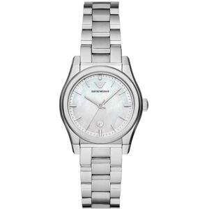 Giorgio Armani damklocka, 32 mm kvarts trehandsdatumrörelse med rostfritt stålarmband Giorgio Armani damklocka, 32 mm kvarts trehandsdatumrörelse med rostfritt stålarmband
