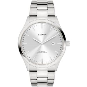 s.Oliver Oliver Herrklocka – rund – silver – 42 mm – klocka av metall med kvartsrörelse på rostfritt stålband med vikspänne – analog armbandsur – 5 ATM vattentät – reptålig s.Oliver Oliver Herrklocka – rund – silver – 42 mm – klocka av metall med kvartsrörelse på rostfritt stålband med vikspänne – analog armbandsur – 5 ATM vattentät – reptålig