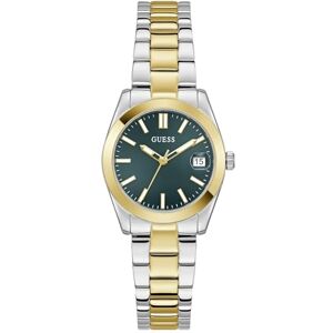 GUESS Damarmbandsur Alice med datumvisning, tvåfärgat rostfritt stålarmband, mineralglas, grön urtavla, 3 bar, boettdiameter: 32 mm, GW0934L3 GUESS Damarmbandsur Alice med datumvisning, tvåfärgat rostfritt stålarmband, mineralglas, grön urtavla, 3 bar, boettdiameter: 32 mm, GW0934L3