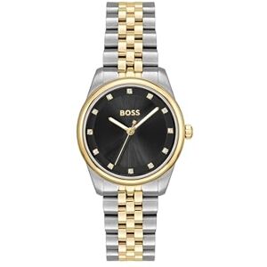 Boss Three Hand Quartz Movement Watch för kvinnor GRACEFUL PRECIOUS Collection med tvåfärgat rostfritt stålarmband 1502811 Boss Three Hand Quartz Movement Watch för kvinnor GRACEFUL PRECIOUS Collection med tvåfärgat rostfritt stålarmband 1502811