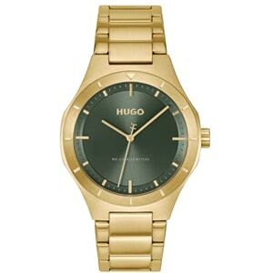 HUGO Three Hand Quartz Movement Watch Guldfärgad #LIT samling med guldfärgat rostfritt stålarmband 1530449 HUGO Three Hand Quartz Movement Watch Guldfärgad #LIT samling med guldfärgat rostfritt stålarmband 1530449