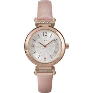 Timex Main Street klocka på 31 mm för kvinnor – rosa läderrem, urtavla i silverton, boett i roséguld, TW2W96300 Timex Main Street klocka på 31 mm för kvinnor – rosa läderrem, urtavla i silverton, boett i roséguld, TW2W96300