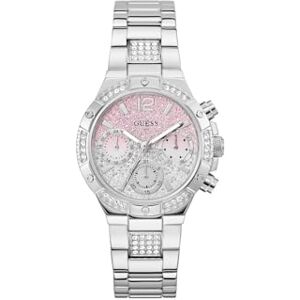 GUESS Damklocka Harlow silver 38 mm med rostfritt stål armband och 3 bar vattenskydd – GW0950L1 GUESS Damklocka Harlow silver 38 mm med rostfritt stål armband och 3 bar vattenskydd – GW0950L1