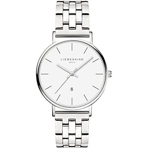LIEBESKIND Analog kvartsklocka för kvinnor med armband i rostfritt stål, silver, 34 mm, modern LIEBESKIND Analog kvartsklocka för kvinnor med armband i rostfritt stål, silver, 34 mm, modern