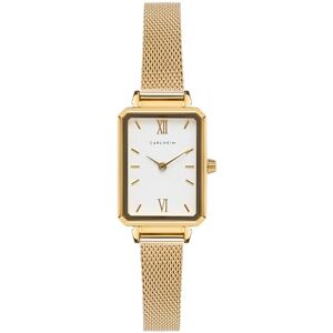 Carlheim Damklockor Mila Petite Square 2620, vit, Guld, Klassisk Carlheim Damklockor Mila Petite Square 2620, vit, Guld, Klassisk