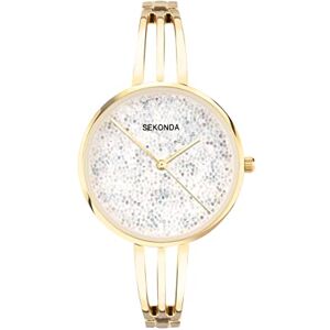 Sekonda Stardust Dam 36 mm kvartsur med analog display och legeringsrem, Guld, 40591-AMZUK Sekonda Stardust Dam 36 mm kvartsur med analog display och legeringsrem, Guld, 40591-AMZUK