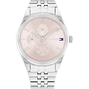 Tommy Hilfiger Analog multifunktionell quartz klocka för kvinnor med silverfärgat armband i rostfritt stål, 1782590 Tommy Hilfiger Analog multifunktionell quartz klocka för kvinnor med silverfärgat armband i rostfritt stål, 1782590