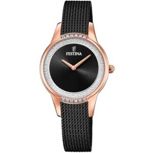Festina Damer analog kvartsklocka med rostfritt stål armband F20496/2, Svart/roséguld, mittel, Armband Festina Damer analog kvartsklocka med rostfritt stål armband F20496/2, Svart/roséguld, mittel, Armband