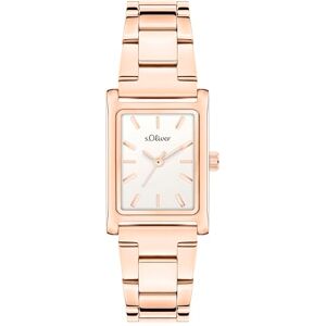s.Oliver damklocka – rektangulär – roséguld – 22 mm – elegant damklocka i metall med kvartsrörelse – 3 atm vattentät – reptålig s.Oliver damklocka – rektangulär – roséguld – 22 mm – elegant damklocka i metall med kvartsrörelse – 3 atm vattentät – reptålig
