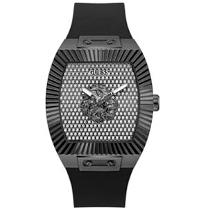 GUESS Phoenix herrklocka 43 mm rostfritt stål – kvarts analog armbandsur silikonarmband svart, sportklocka herrklocka svart modern, 5 bar GW1066G3 GUESS Phoenix herrklocka 43 mm rostfritt stål – kvarts analog armbandsur silikonarmband svart, sportklocka herrklocka svart modern, 5 bar GW1066G3