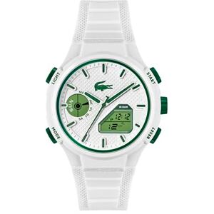 Lacoste analog-digital multifunktionskvarts klocka för män LC33 kollektion med vitt silikonarmband 2011364 Lacoste analog-digital multifunktionskvarts klocka för män LC33 kollektion med vitt silikonarmband 2011364