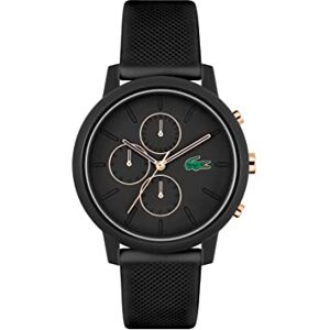 Lacoste Herr analog kvartsklocka med silikonrem 2011247, Svart Lacoste Herr analog kvartsklocka med silikonrem 2011247, Svart