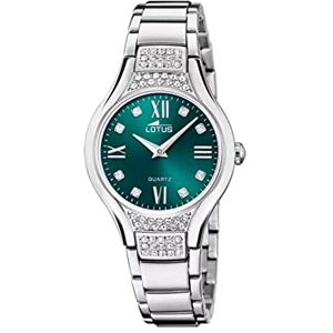 Lotus Damarmbandsur av rostfritt stål i färgen silvergrön med zirkonia 32,5 mm, vattentäthet: 5 bar, 18910/5, Silvergrön Lotus Damarmbandsur av rostfritt stål i färgen silvergrön med zirkonia 32,5 mm, vattentäthet: 5 bar, 18910/5, Silvergrön