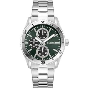 GUESS Velocity GW1061G1 mäns kvarts analog klocka rostfritt stål 43 mm silver rostfritt stål armband 5 bar grön urtavla färg datumvisning GUESS Velocity GW1061G1 mäns kvarts analog klocka rostfritt stål 43 mm silver rostfritt stål armband 5 bar grön urtavla färg datumvisning
