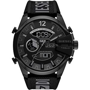 Diesel klocka för män Mega Chief, digital rörelse, 51 mm svart rostfritt stål fodral med silikonrem, DZ4593, Svart, armband Diesel klocka för män Mega Chief, digital rörelse, 51 mm svart rostfritt stål fodral med silikonrem, DZ4593, Svart, armband