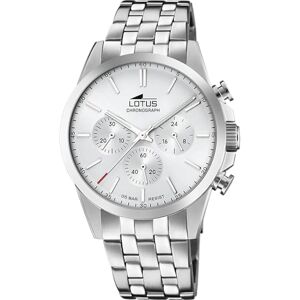 Lotus Herrklocka 18989/1 Chrono rostfritt stål fodral grått rostfritt stålarmband grå, Silver, armband Lotus Herrklocka 18989/1 Chrono rostfritt stål fodral grått rostfritt stålarmband grå, Silver, armband