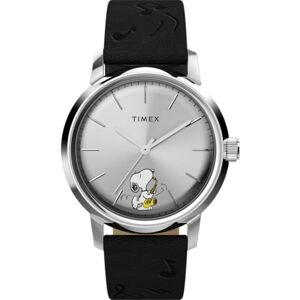 Timex Peanuts X Marlin Saxophonist Automatic Tw2W68800 Klocka, Herr, 40 Mm, Svart Läderarmband, Silverfärgad Urtavla Och Boett I Rostfritt Stål Timex Peanuts X Marlin Saxophonist Automatic Tw2W68800 Klocka, Herr, 40 Mm, Svart Läderarmband, Silverfärgad Urtavla Och Boett I Rostfritt Stål