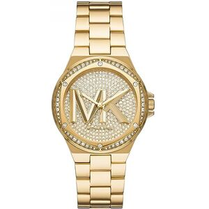 Michael Kors Lennox Damklocka, guldfärgat kvartsurverk med tre visare och armband i rostfritt stål Michael Kors Lennox Damklocka, guldfärgat kvartsurverk med tre visare och armband i rostfritt stål