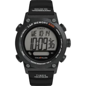 Timex Triathlon 200 Lap Tw5M66900 Klocka, Herr, 44 Mm, Svart Silikonarmband, Digital Display Timex Triathlon 200 Lap Tw5M66900 Klocka, Herr, 44 Mm, Svart Silikonarmband, Digital Display