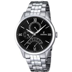 Festina herr kvartsklocka med svart urtavla analog display och silver rostfritt stål armband F16822/4 Festina herr kvartsklocka med svart urtavla analog display och silver rostfritt stål armband F16822/4