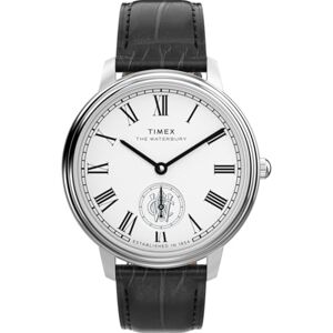 Timex Waterbury Metropolitan Sub-Second Tw2Y23100 Klocka, Herr, 39 Mm, Svart Läderarmband, Silverfärgad Urtavla, Boett I Rostfritt Stål Timex Waterbury Metropolitan Sub-Second Tw2Y23100 Klocka, Herr, 39 Mm, Svart Läderarmband, Silverfärgad Urtavla, Boett I Rostfritt Stål