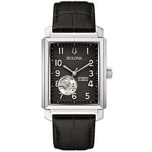 Bulova Män analog automatisk klocka med läderarmband 96A269, svart, Klassisk Bulova Män analog automatisk klocka med läderarmband 96A269, svart, Klassisk