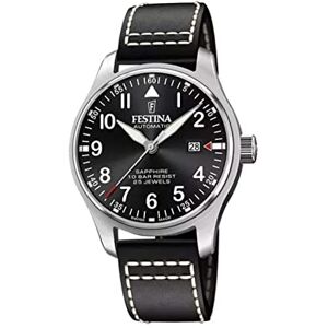 Festina Analog automatisk klocka för män med läderarmband F20151/4, Silver-svart, Rem Festina Analog automatisk klocka för män med läderarmband F20151/4, Silver-svart, Rem