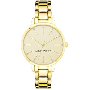 Nine West armbandsur för kvinnor accentuerat med kristall, Guld Nine West armbandsur för kvinnor accentuerat med kristall, Guld
