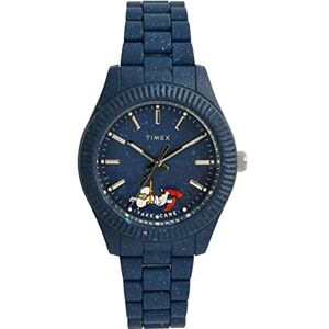 Timex Peanuts 41 mm herrklocka Blått armband, blå urtavla, blå boett TW2V53300 Timex Peanuts 41 mm herrklocka Blått armband, blå urtavla, blå boett TW2V53300