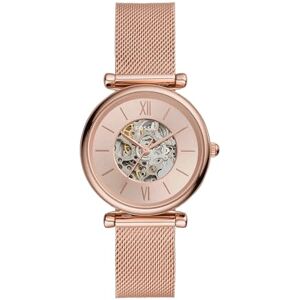 Fossil Carlie Damklocka, Automatiskt urverk med mesh- eller läderarmband i rostfritt stål Fossil Carlie Damklocka, Automatiskt urverk med mesh- eller läderarmband i rostfritt stål