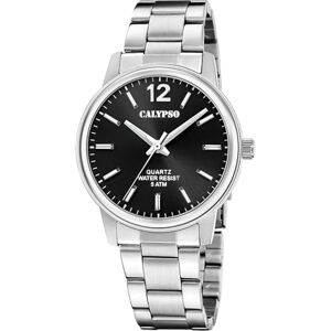 Calypso Herrklocka K5864/6 basic rostfritt stål fodral grått rostfritt stålarmband grå, svart, armband Calypso Herrklocka K5864/6 basic rostfritt stål fodral grått rostfritt stålarmband grå, svart, armband