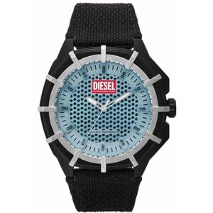 Diesel Framed watch for men, Solar powered quartz movement with Silicone, Stainless steel or Leather strap, Svart och blå, 51MM Diesel Framed watch for men, Solar powered quartz movement with Silicone, Stainless steel or Leather strap, Svart och blå, 51MM